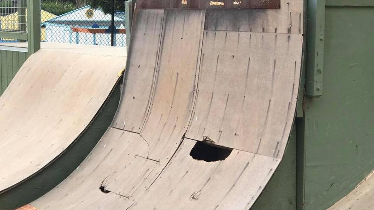 In 2017, a large hole appeared in one of the wooden ramps at Cambria’s skate park. The community is raising money to build a new facility.