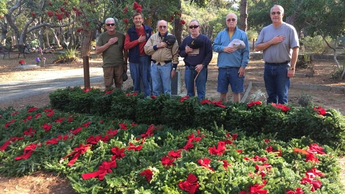 Cambria residents pay tribute to veterans during the wreath-laying ceremony Dec. 16, 2017.