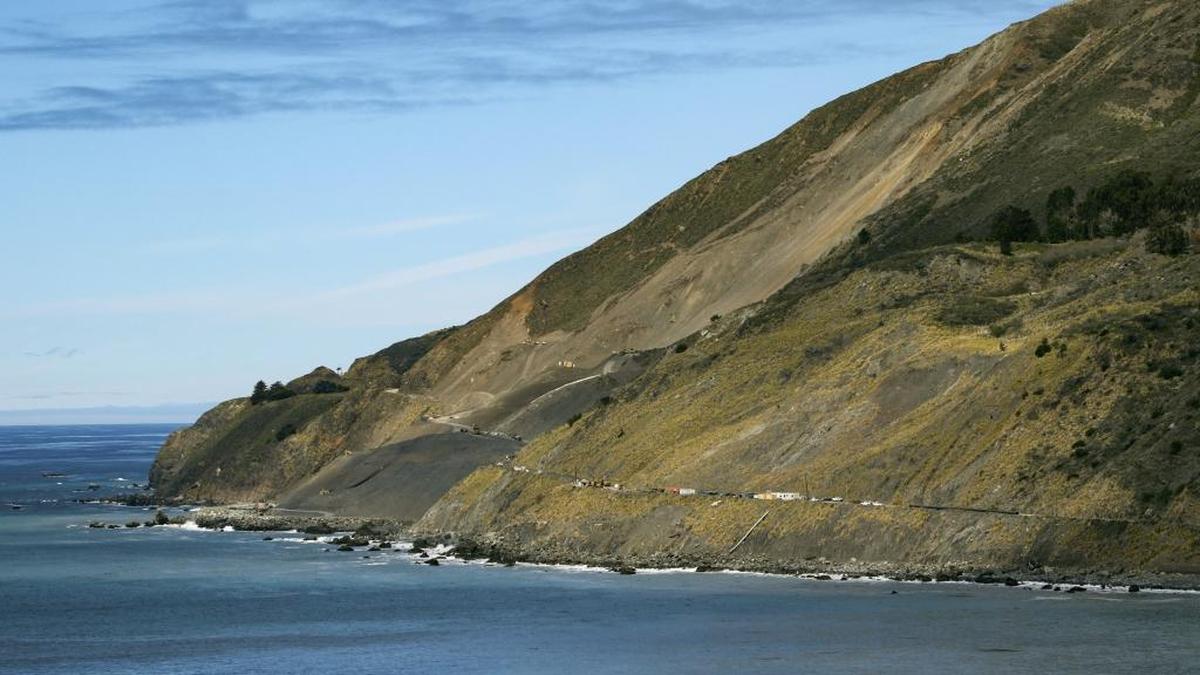 Progress continues to be made on a road across the Mud Creek Slide in Big Sur.