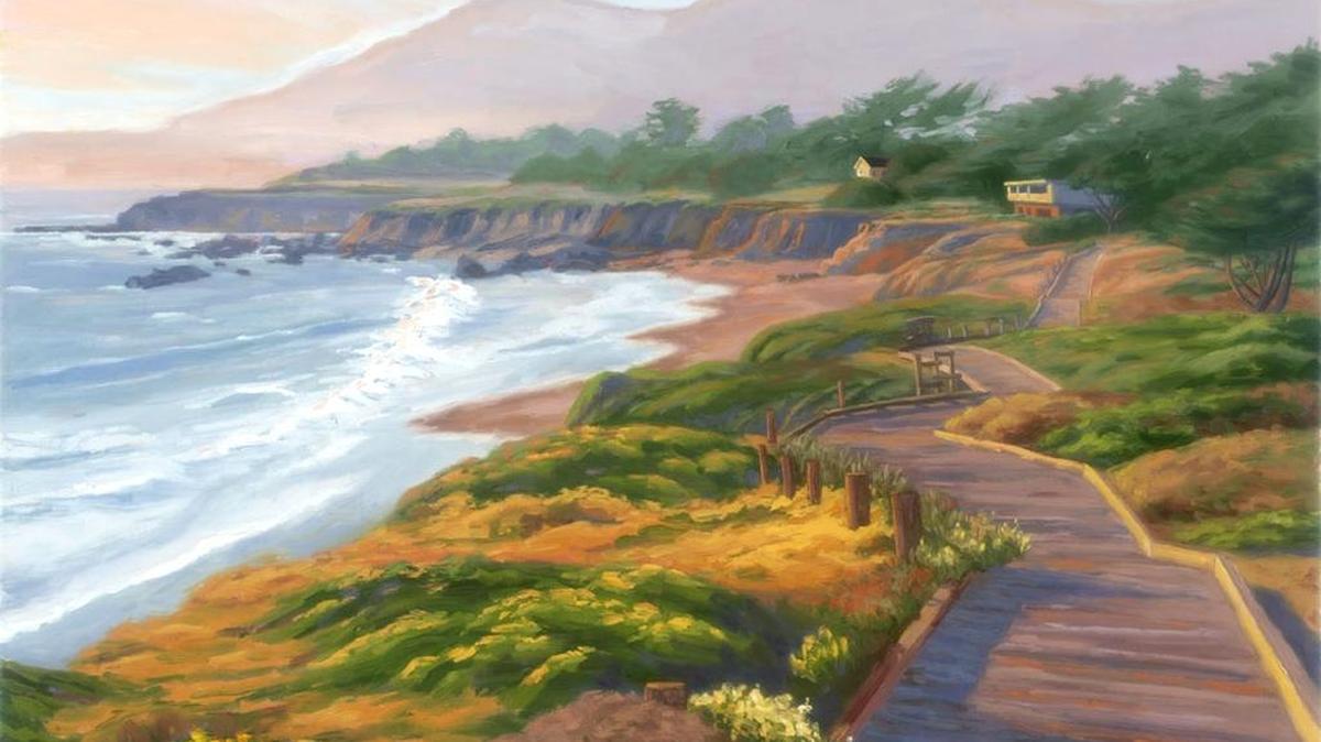 “Eventide Moonstone Beach” is among the works in Laurel Sherrie’s collection.