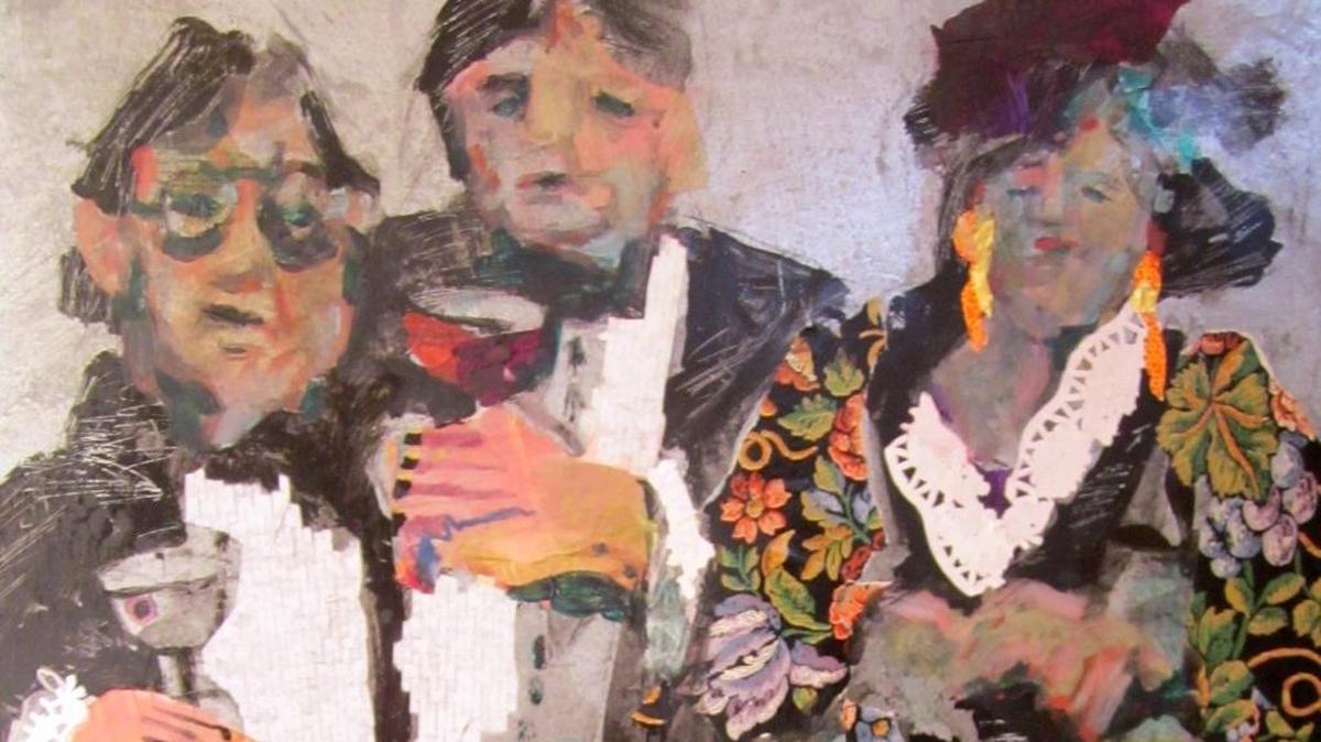 Jeanette Wolff’s latest painting, “Black and White and Red Wine,” will be featured in the upcoming Cambria Center for the Arts show.