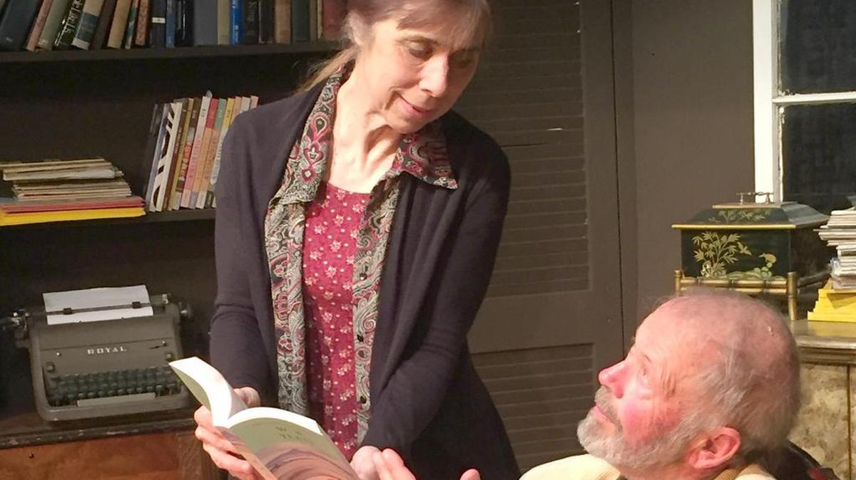 Toni Young and Gene Strohl star as Rita and Frank in the Pewter Plough Playhouse production of “Educating Rita.”