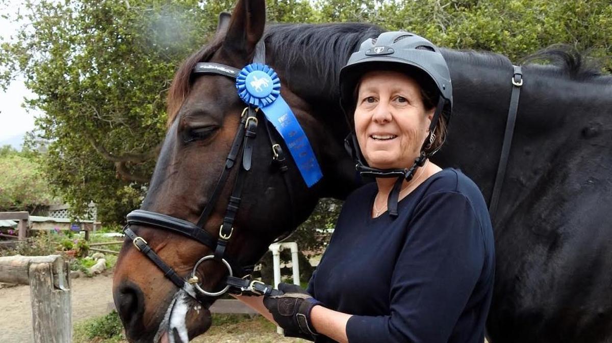 Cambria author Catherine Ryan Hyde is seen recently with her 11-year-old dressage horse, Soul.