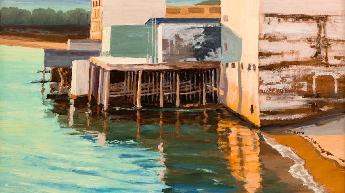 Cindy Stiles took second place for her work titled “Cannery Row.”