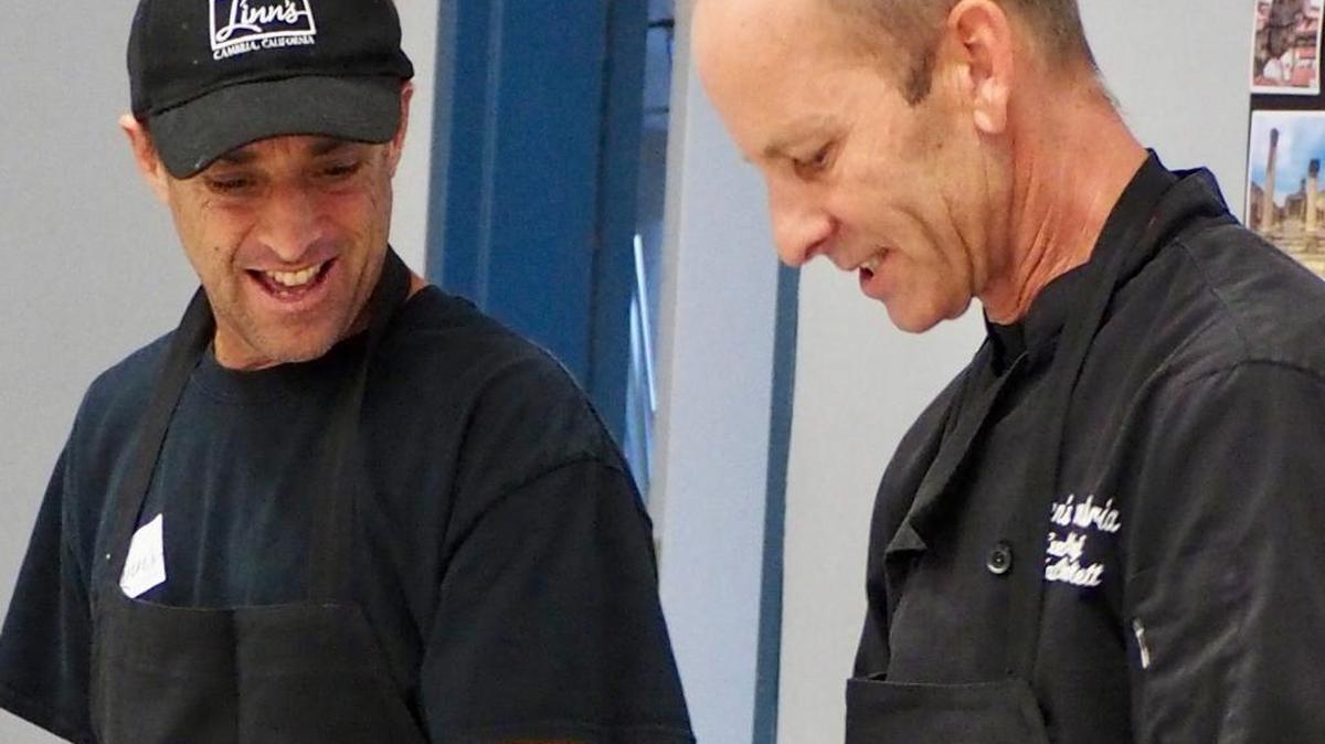 Linn’s chef Matt Beckett, right, prepares his entry during last year’s Soupabration!
