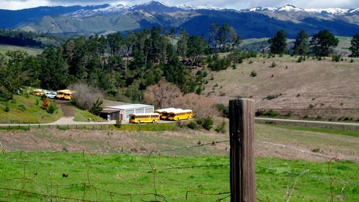 Snow on the hills behind Cambria, circa 2006.