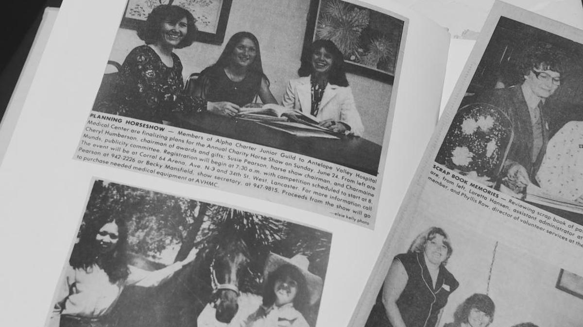 Clips posted in the columnist’s scrapbook of memories as a hospital fundraising auxiliary volunteer.