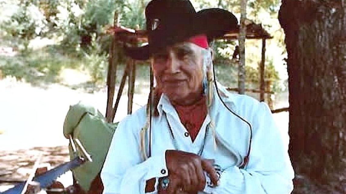 Chumash medicine man Semu Huaute, seen here on Red Wind Foundation land in North County, attended an Art Beal fundraiser on Nit Wit Ridge in Cambria the early 1970s.