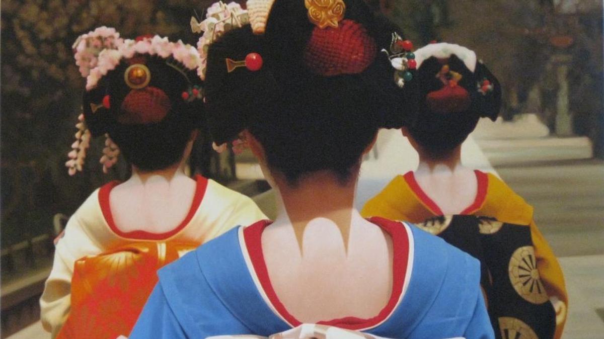 “3 Maiko,” oil on canvas, by Milo Divencenzo.