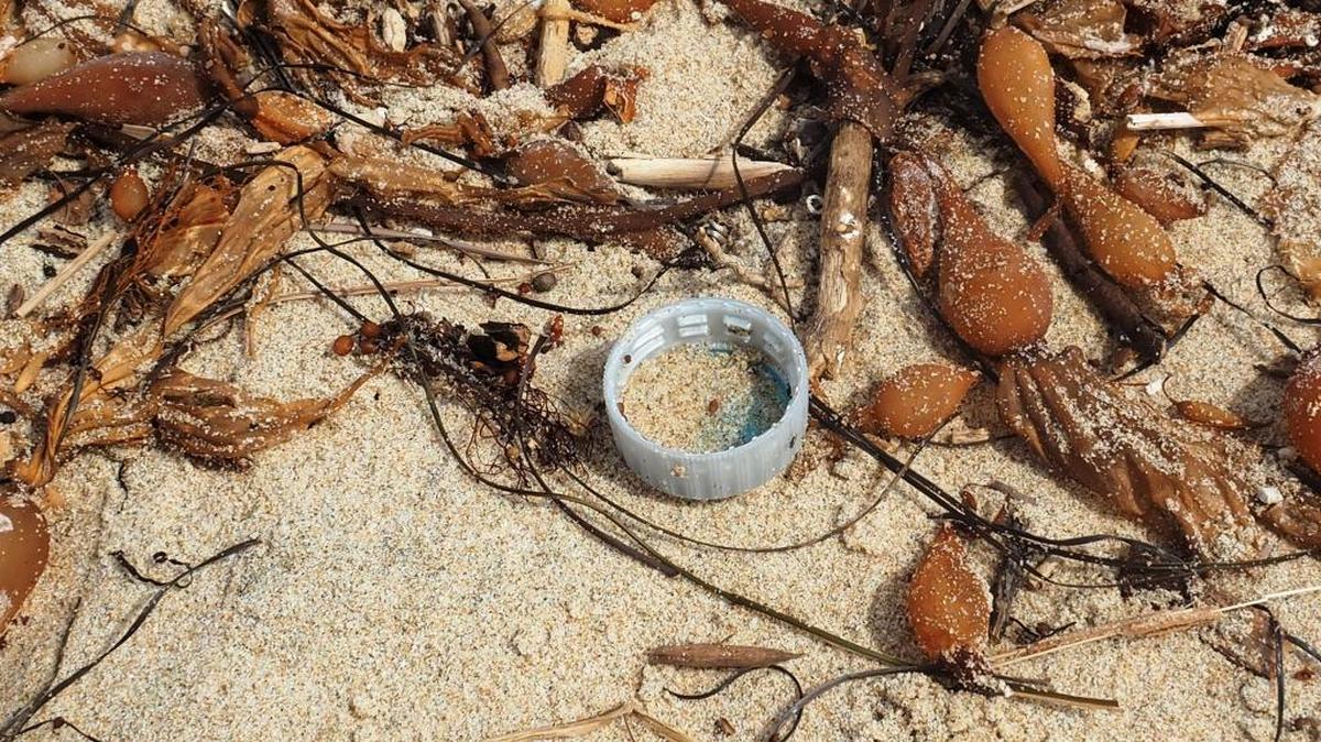 Plastic bottle caps such as this one are among the most common kinds of trash found on San Luis Obispo County beaches during last year’s Coastal Cleanup Day.