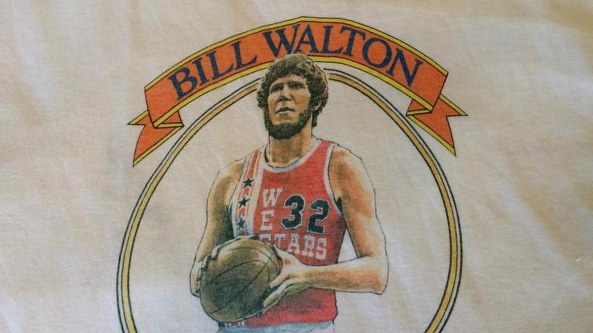 Basketball legend Bill Walton authorized the columnist’s nonprofit, Pacific Alliance, to market his T-shirt in the late 1970s. A patch on the shirt read: “Proceeds from this shirt go to a non-nuclear future.”
