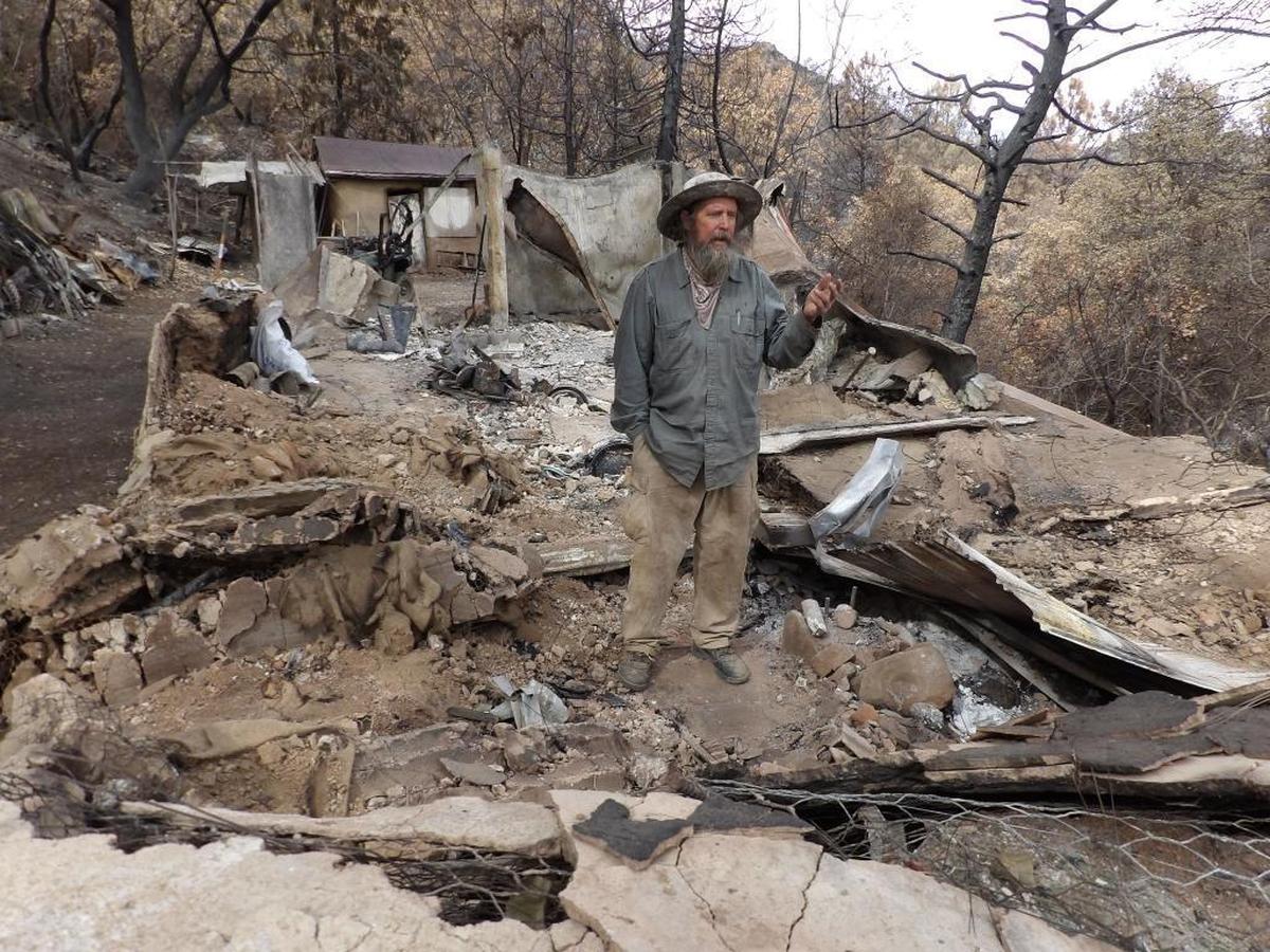 Doc Miller explains how the Chimney Fire destroyed his cabin.