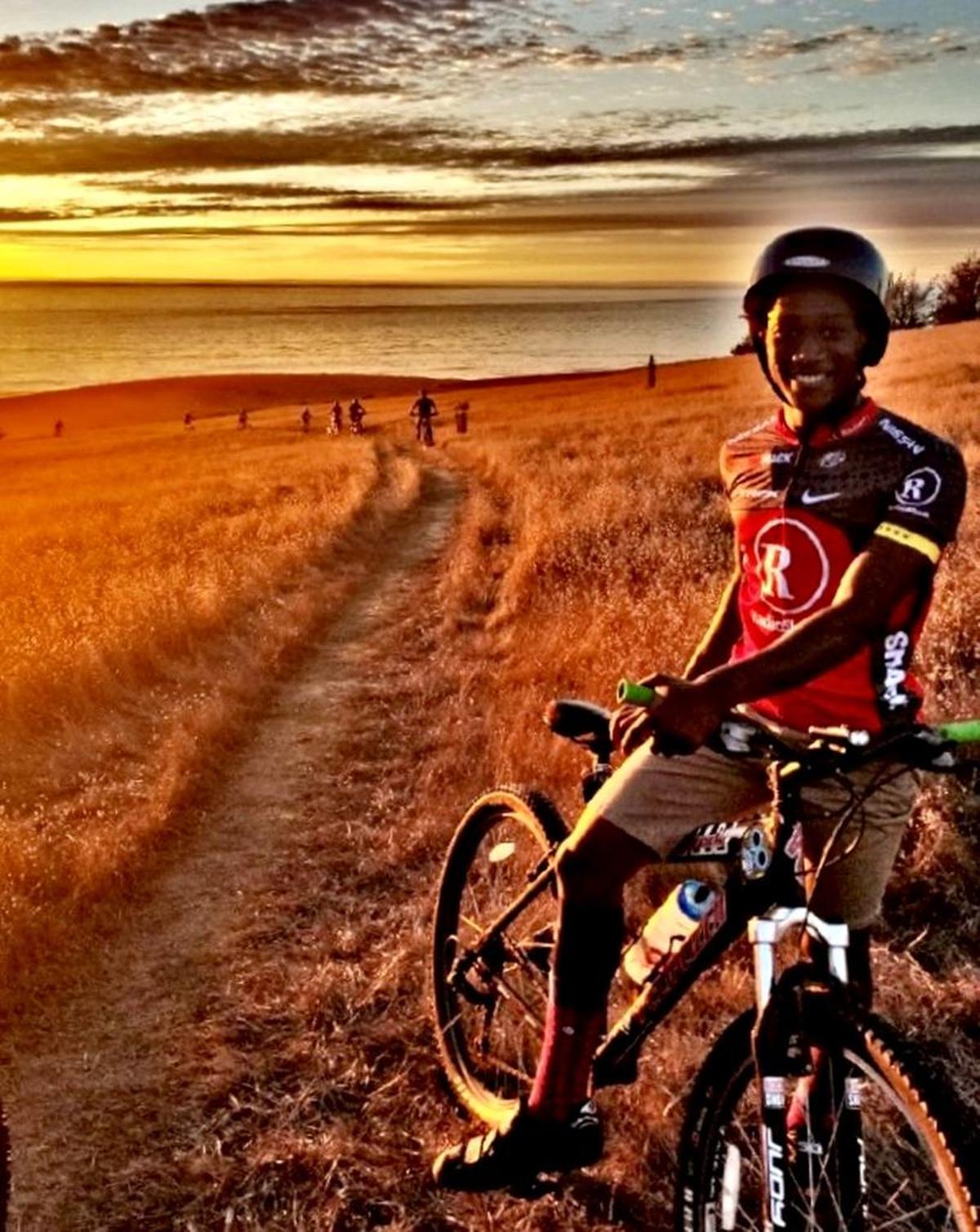 Anhase Martin, a participant in the program, takes a break during a Fiscalini Ranch trail ride.