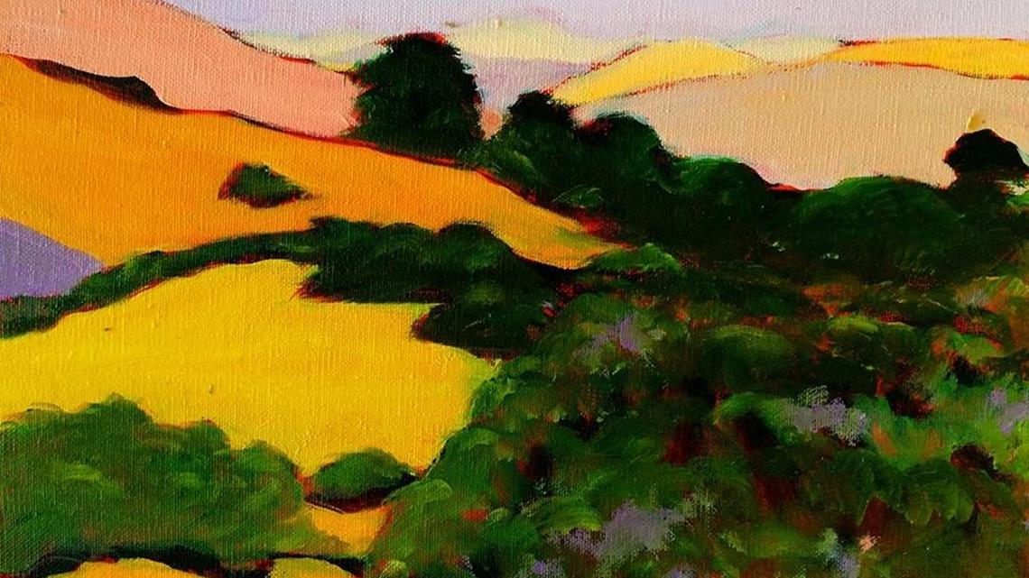 “The best I see are the shapes and blocks of unexpected color choices used in her less refined paintings,” the columnist says of Holly McCain’s art.