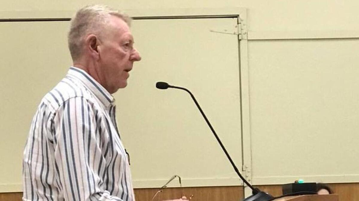 Dewayne Lee speaks to the board during a special meeting Monday, Dec. 11, at which Cambria Community Services District directors failed for a second time to appoint someone to fill a vacant seat.