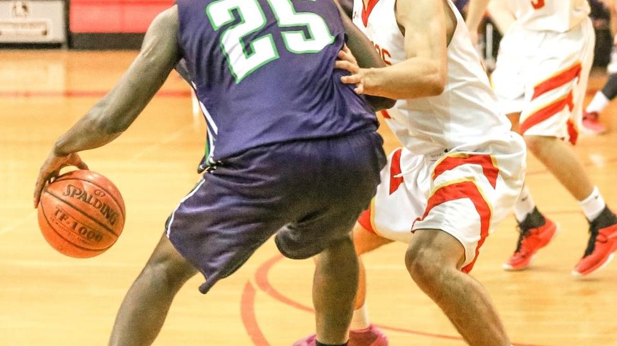 Jez Lawson defends against a Besant Hill player during the CIF playoffs. Lawson led Coast Union to the Southern Section Division 5A semifinals.