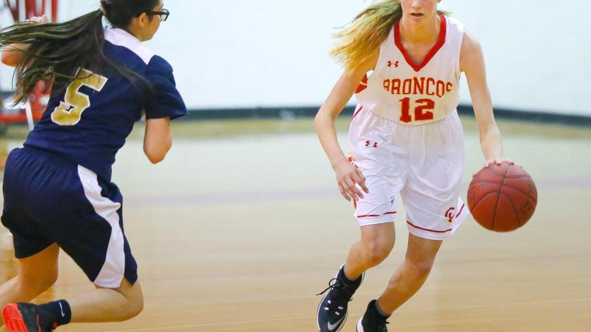 Sophomore Karis Lawson scored 10 points, had six assists and five steals against Shandon on Friday night, Feb. 10. Here she moves the ball upcourt earlier this season.
