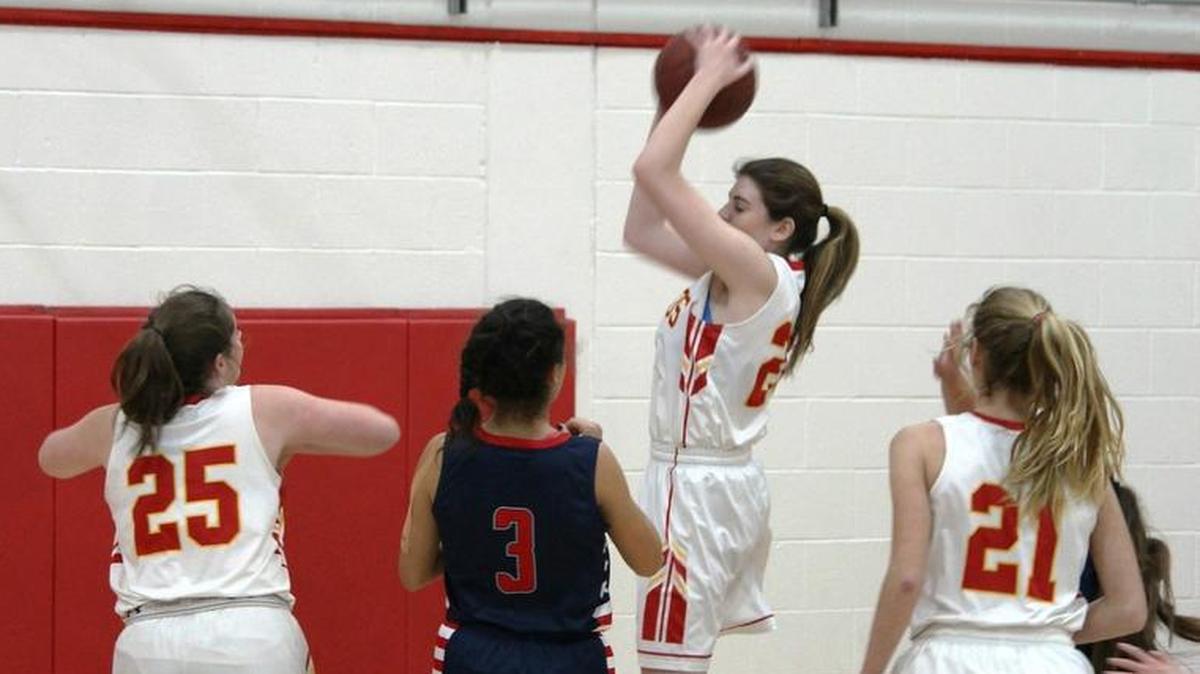 Junior Kaylee Ferguson scored 14 points in Coast Union’s 55-10 win over Maricopa on Jan. 12. Here she shoots against Providence High School earlier this month.