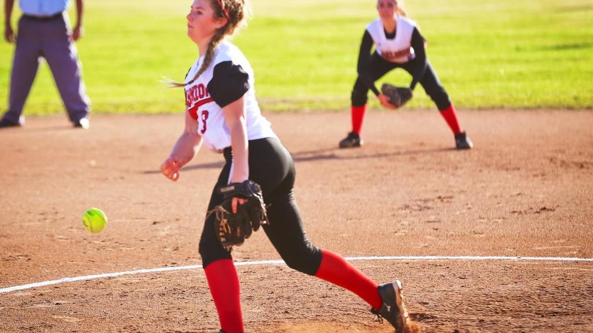 Sophomore Serena Valenzuela, who shares pitching duties for Coast Union, had three hits and scored a run in the last three games (March 9 and 11) the team played on the campus. Here she pitches against Morro Bay on March 9.