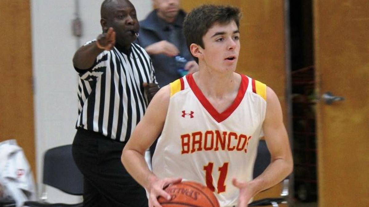 Sophomore Nate Markham led the scoring Coast Union with 16 points (including a pair of 3-pointers) and added three steals against Coastal Christian. Here he controls the ball against Providence earlier in the season.