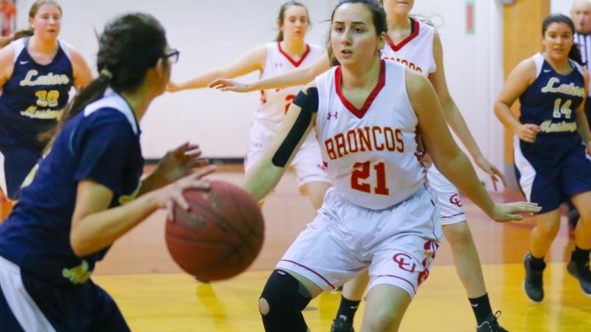 Senior Emily McAvoy had six points, six rebounds and two blocked shots against Cuyama Valley on Friday, Jan. 13. Here she plays against Laton earlier this season.