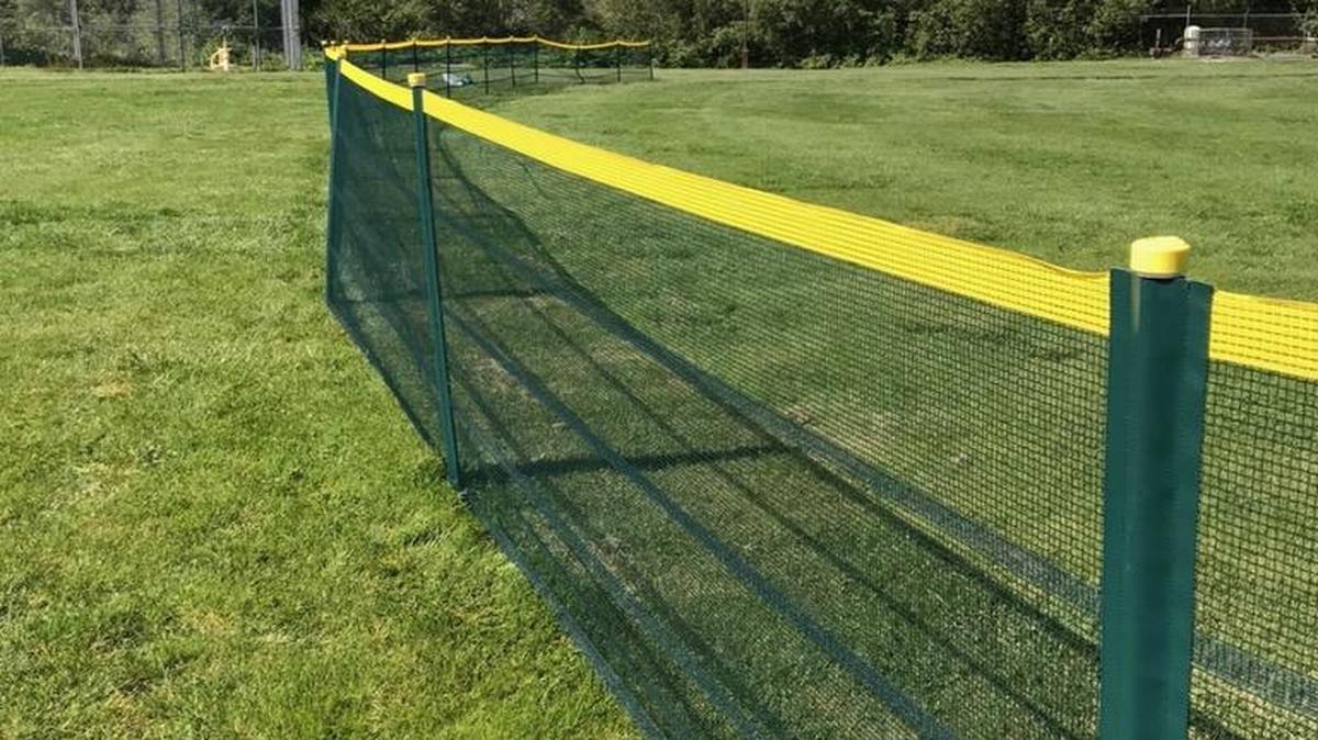 A new outfield fence was installed at the Leffingwell ball field on the Coast Union campus last week.