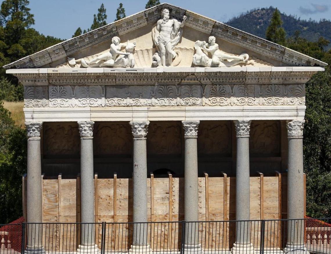 The Neptune Pool at Hearst Castle continues to undergo repairs. Officials hope to have the pool filled and ready for visitors this fall.