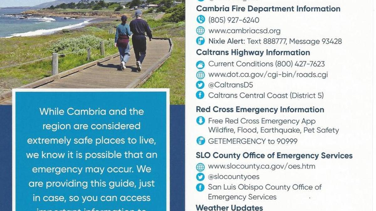 The Cambria Cares emergency card arrived with recent CCSD bills.