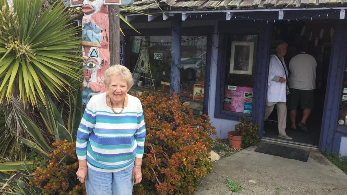 Nancy Petroff stands outside the Wampum Trading Post on Tuesday morning. She is retiring, having owned the store for nearly three decades.