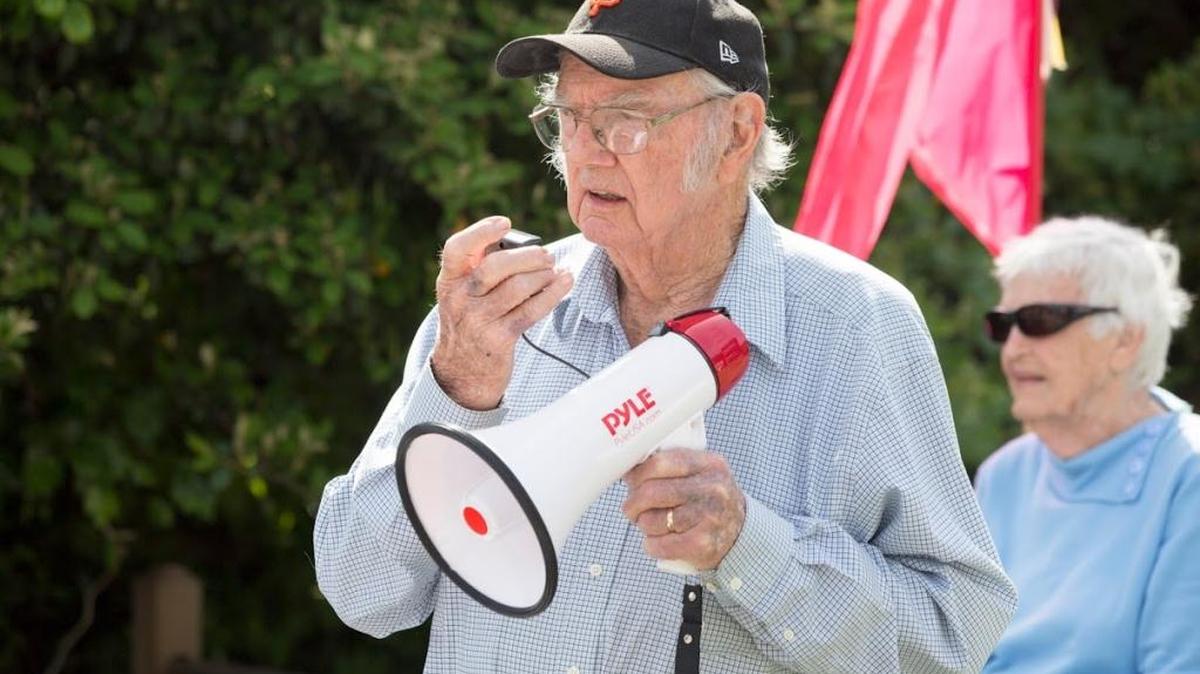 Bill and Shirley Bianchi at the March for Science in Cambria on Saturday, April 22. Bill Bianchi has recovered from a tick bite.