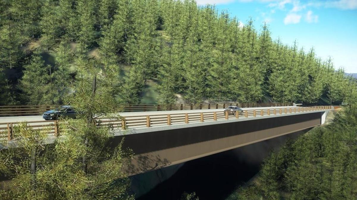 A preliminary artist’s rendering shows the proposed design of the Pfeiffer Canyon Bridge replacement in Monterey County.