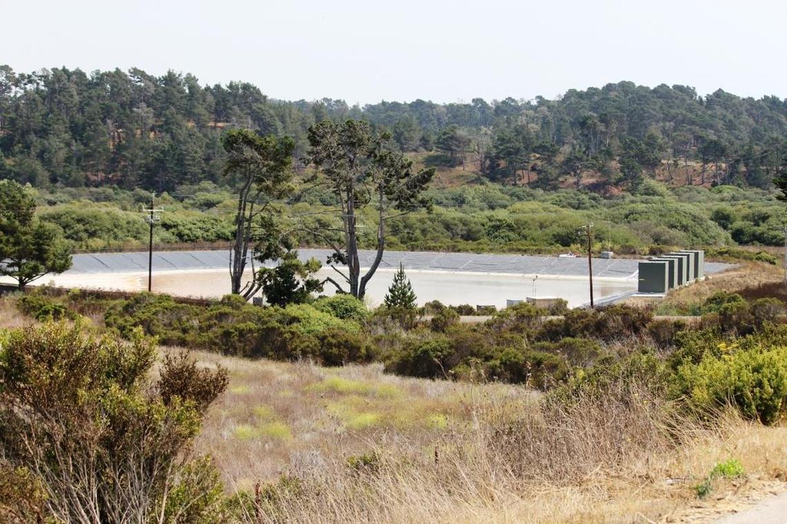 The brine pond on CCSD property off San Simeon Creek Road holds water deposited there by rain in 2016.