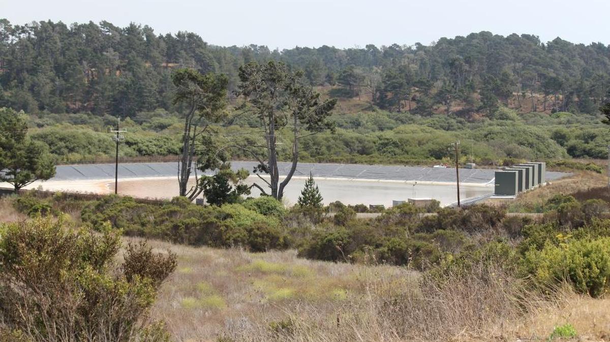 A recent photo of the brine pond.