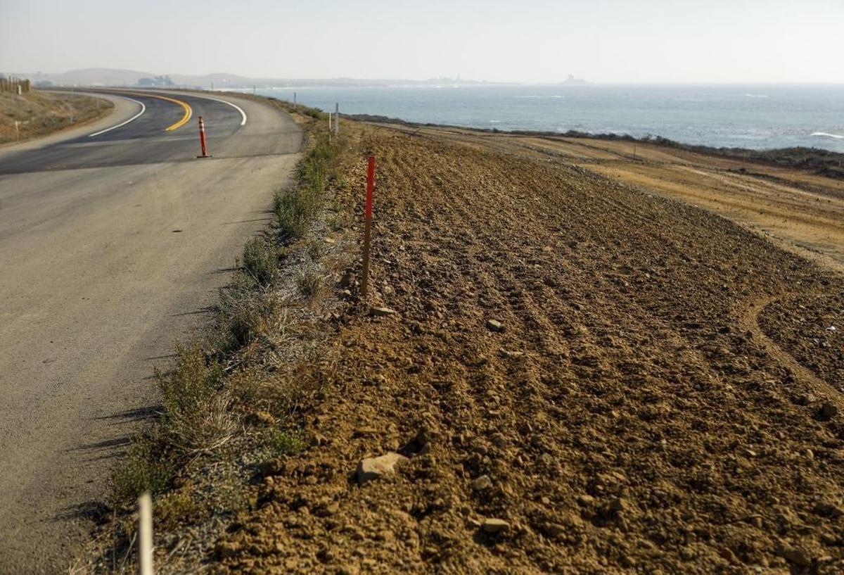 There is a parking lot planned where the new stretch of Highway 1 meets with the old stretch north of Piedras Blancas Light Station.
