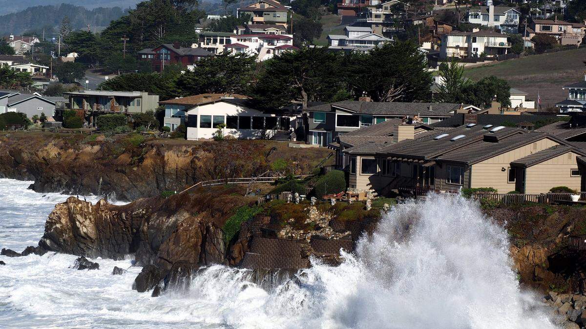 Waves slam into the North Coast, clockwise from top, at Marine Terrace, San Simeon Pier and Leffingwell Landing in 2015. A gas leak cut off natural gas service to a handful of Marine Terrace homes in Cambria on June 29, 2018.