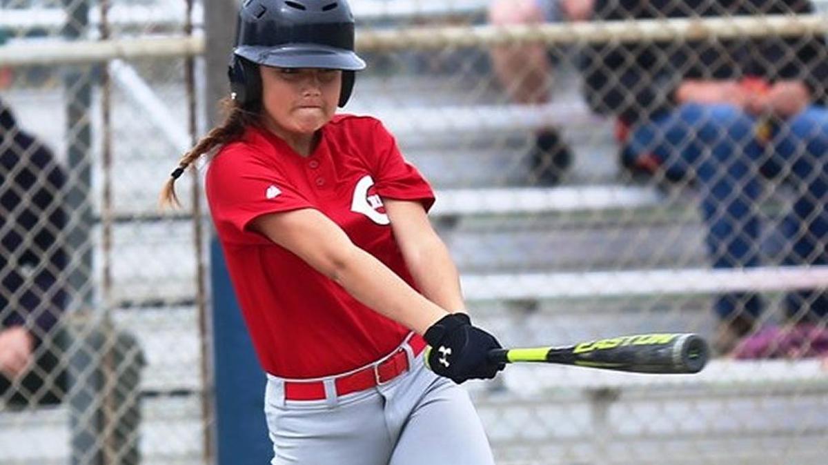 Riley Volz takes a cut during this past year’s Little League season.