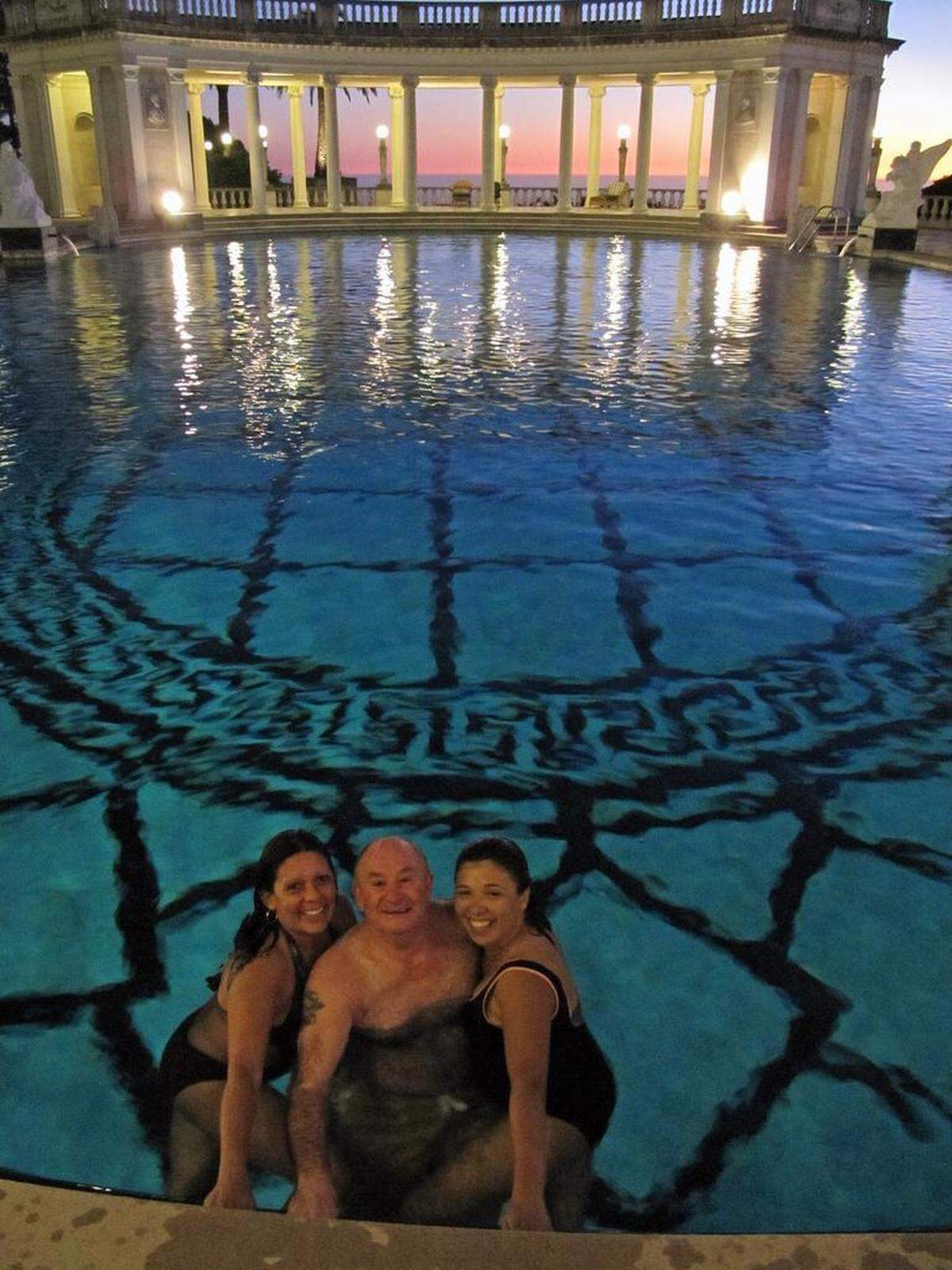 Retired Southern California businessman Steve White, who paid $6,500 so he and six friends could fulfill his long-held dream of swimming in the Neptune Pool in 2009.