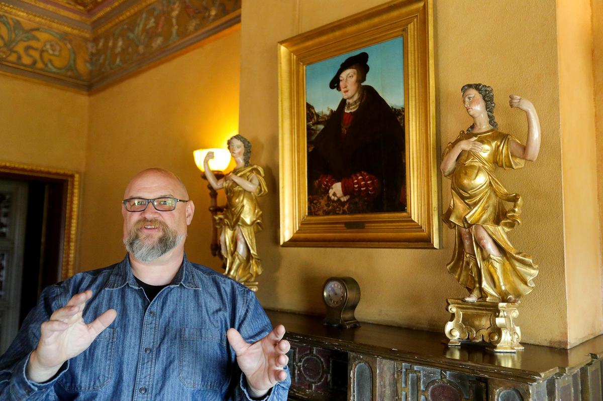 Toby Selyem is a longtime Hearst Castle employee who rose to curator post. One of his tasks has been to make sure artworks remain well cared for.