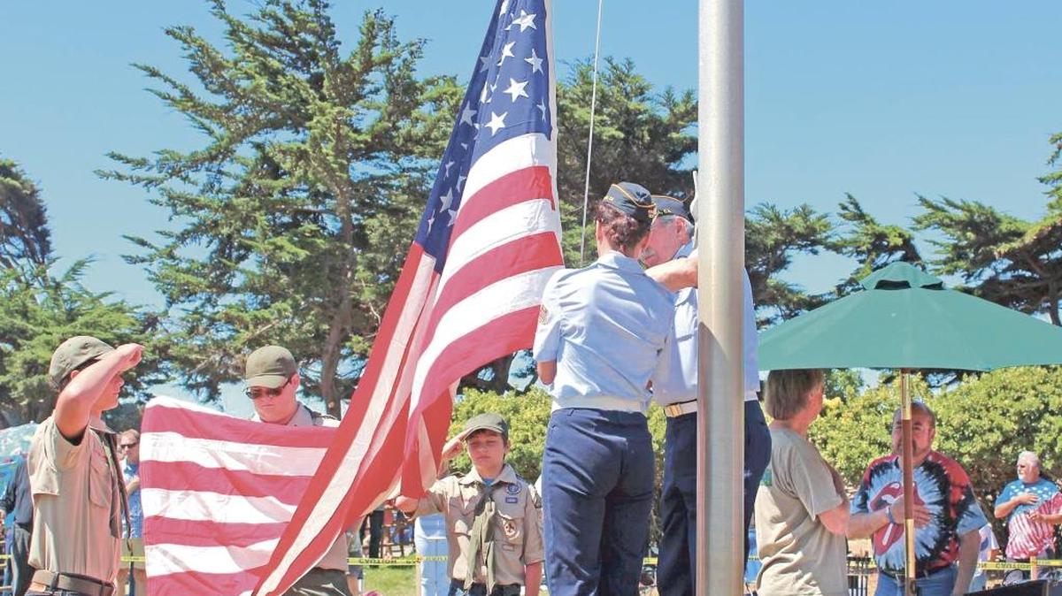 Fireworks were banned throughout Cambria last year because of the drought, but holiday activities such as the ceremonial flag raising were still held.