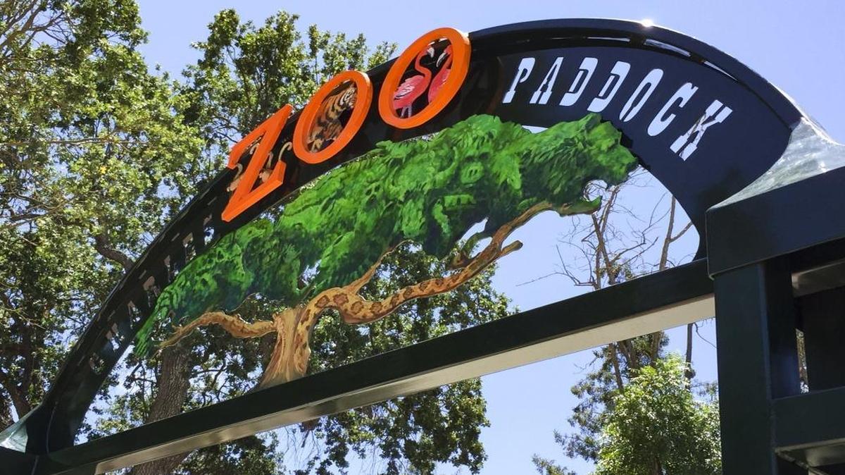 The Charles Paddock Zoo dedicated a new entry archway Thursday. Alan Baker, the zoo’s curator, said the zoo will hold a contest to see who can find the most animals in the artwork.