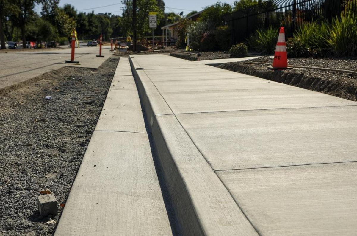 A new sidewalk has been poured along Atascadero Avenue near the ECHO shelter.