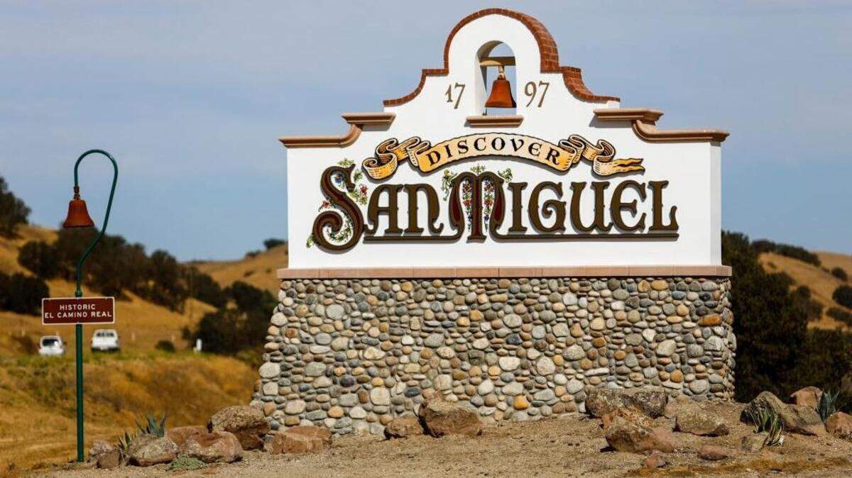 The San Miguel sign on Highway 101 north.