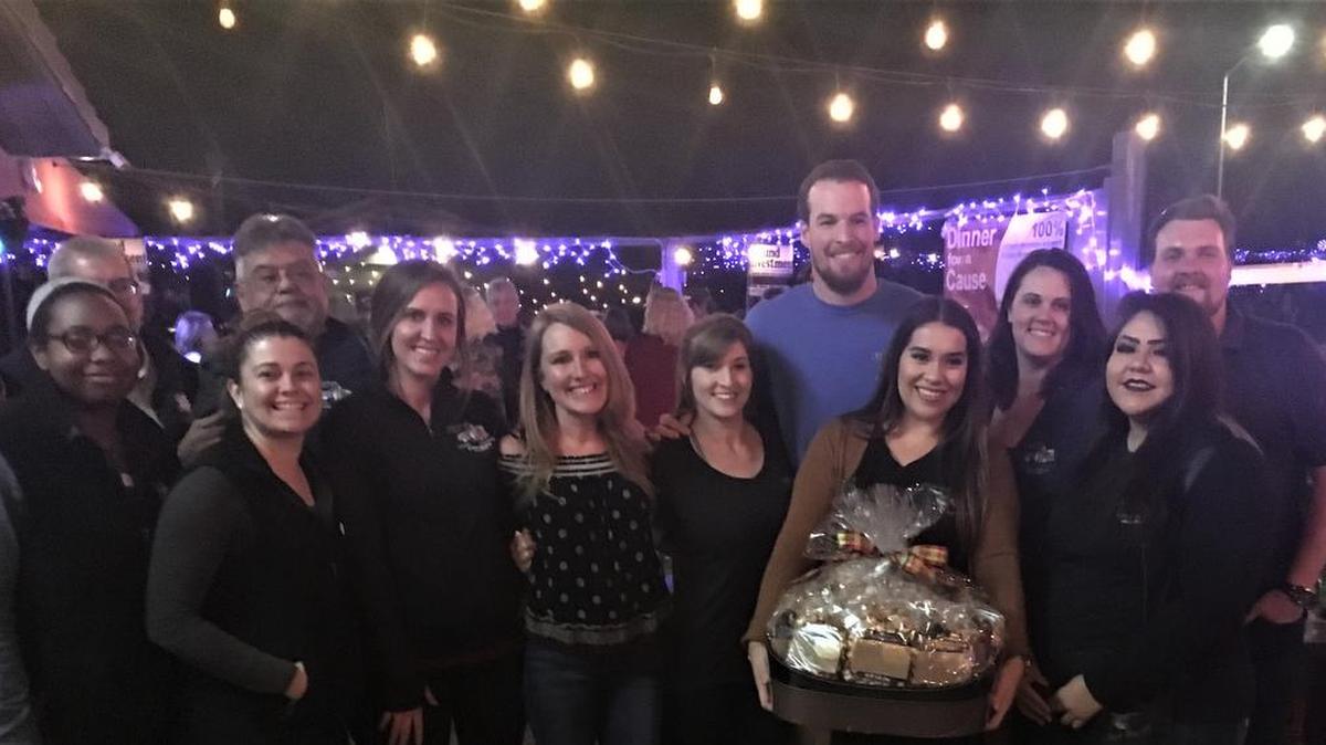 5Cities Homeless Coalition staff and board members thank the chefs and servers at Fin’s Seafood Restaurant who donated their time and tips to support this year’s “Dinner for a Cause” on Giving Tuesday in November.