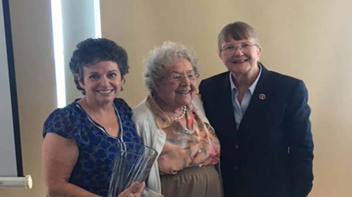 San Luis Obispo County Behavioral Health SAFE Coordinator Laurie Morgan, left, was recently honored with the Arlene Chandler Award. Standing with her, from left, are Arlene Chandler, for whom the award is named, and past awardee Biz Steinberg.