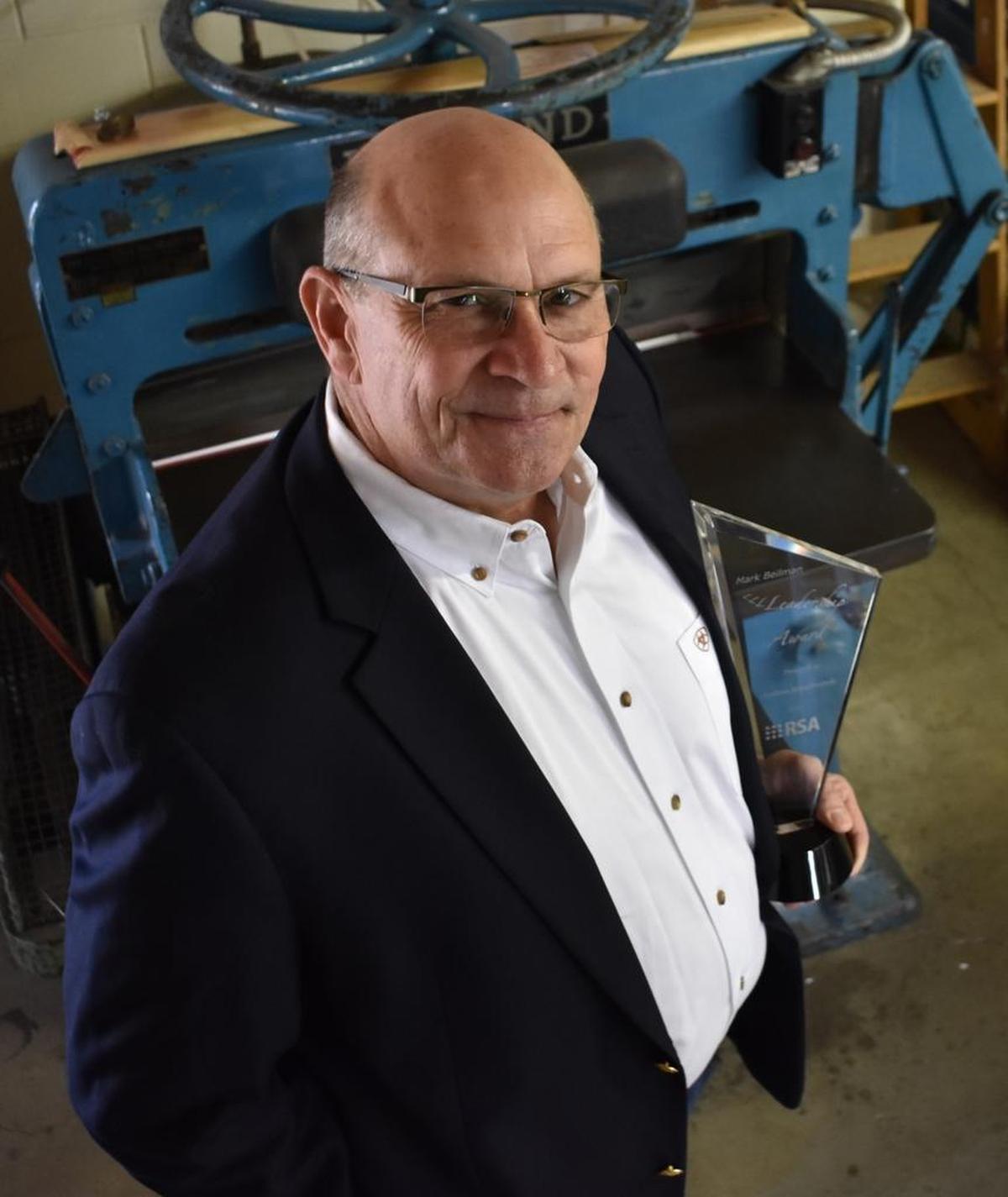 Tony Westbrook recently was awarded the 2017 Mark Beilman Leadership Award by the Reprographic Services Association.