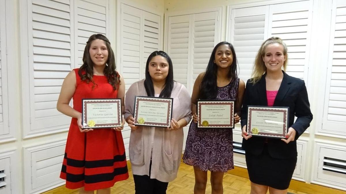 The Five Cities-Pismo Beach Branch of American Association of University Women recently presented scholarships to South County high school seniors, from left ,Victoria Garcia, Fatima Heredia Alcantar, Zalak Patel and Lexie Neuman.