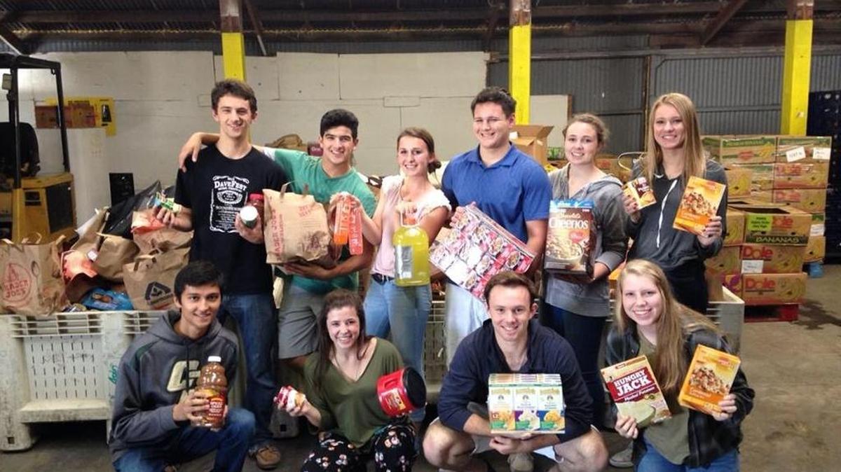 Members of the Interact Club at Mission Prep high school in San Luis Obispo recently held their annual food drive to benefit the Food Bank.