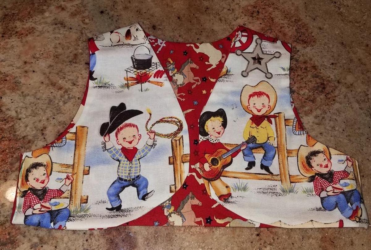 This is one of the vests that was handmade by the Women’s Honor Farm Sewing Program and presented to Jack’s Helping Hand.