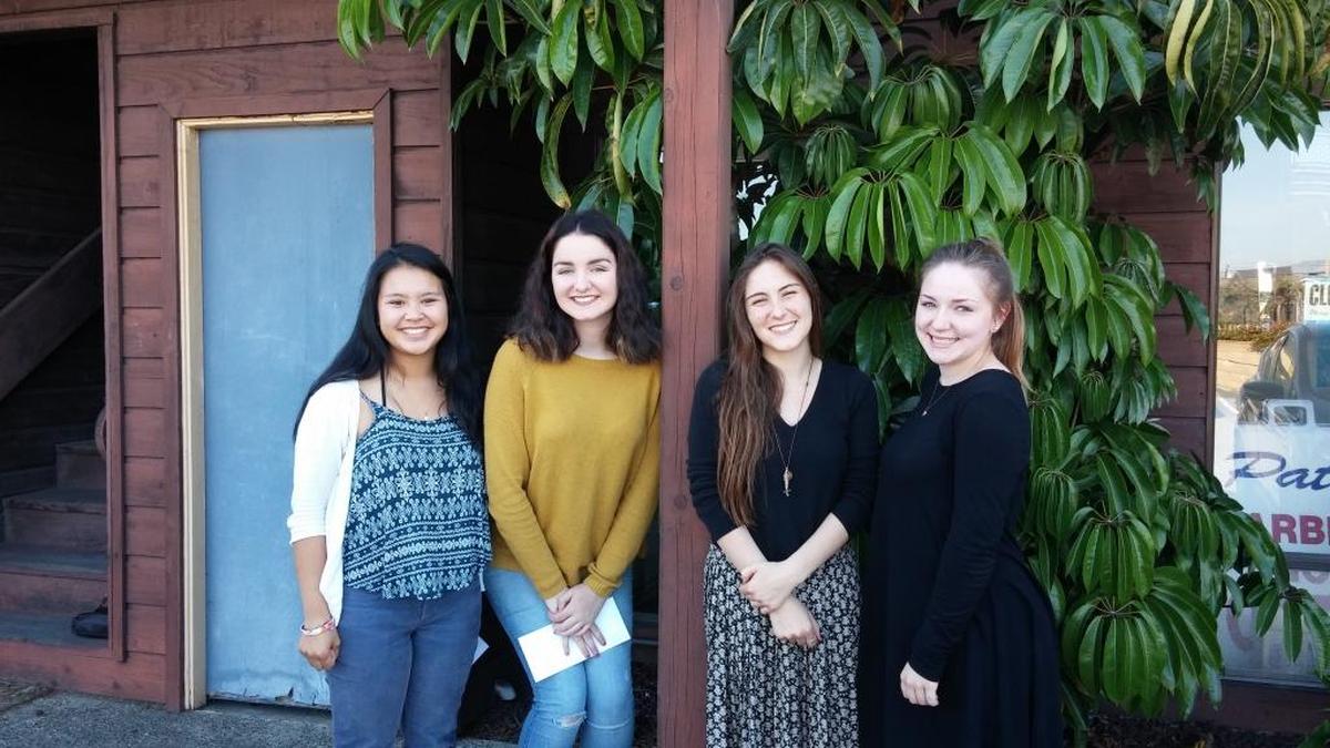From left, Grace Knighton, Madison Fugle, Sarah Mosichuk and Yardley Hendry are recipients of scholarships from the San Luis Coastal Teachers Association.