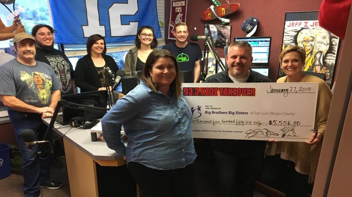 Radio station 93.3 KZOZ raised $5,556 for Big Brothers Big Sisters during the annual KZOZ Takeover event.